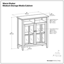 Load image into Gallery viewer, Warm Shaker - Handcrafted Medium Storage Media Cabinet