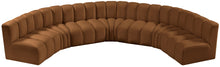 Load image into Gallery viewer, Arc - Velvet 7 Piece U-Shaped Modular Sofa - Saddle