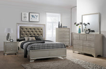 Load image into Gallery viewer, Crown Mark Lyssa Full Upholstered Panel Bed in Embossed Crocodile Pattern
