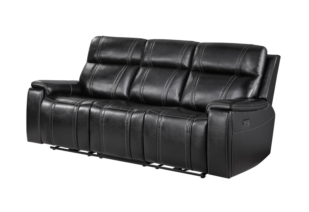 U8881 - Power Reclining Sofa With Armrest Cupholder, DDT With Watch Charger, Immerse Speaker With Subwoofer And Multi-Color LED - Black
