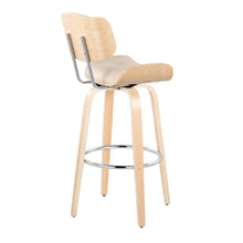 Load image into Gallery viewer, Lombardi - Mid Century Modern Fixed Height Barstool With Swivel With Round Footrest (Set of 2)