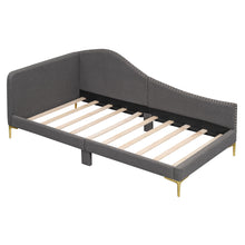 Load image into Gallery viewer, Upholstered Daybed With Headboard And Armrest, Support Legs