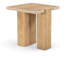 Load image into Gallery viewer, Ravenna - Genuine Fabric Travertine And Oak Wood Table