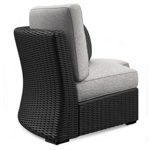 Load image into Gallery viewer, Beachcroft - Curved Corner Chair With Cushion - Black / Light Gray