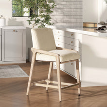 Load image into Gallery viewer, Arizona - Solid Ash Upholstered Counter Stool With Rope Detail - Creme De La Creme White