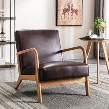 Load image into Gallery viewer, Open Framed Armchair With Cushioning Brown - Dark Brown