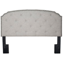 Load image into Gallery viewer, Olivia - Upholstered Queen Headboard - Light Gray