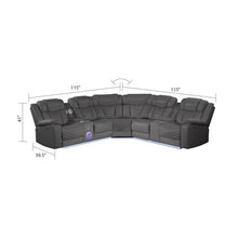 Load image into Gallery viewer, Challenger - Recliner Sectional Sofa, Built In USB, C Ports & Bluetooth