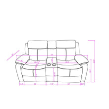 Load image into Gallery viewer, Blanche - Console Reclining Loveseat With LED Lights And Speakers