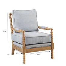 Load image into Gallery viewer, Arm Chair With Open Back Spindle Design, Padded Armrests