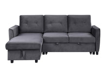 Load image into Gallery viewer, Hudson - Reversible Sleeper Sectional Sofa With Storage Chaise - Dark Gray