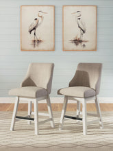 Load image into Gallery viewer, Robbinsdale - Upholstered Swivel Curved Back Barstool (Set of 2) - Antique White