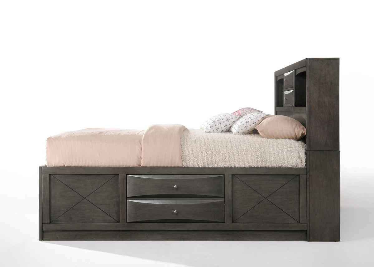 Ireland - Queen Bed With Storage - Gray - Ego Home Furniture