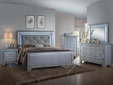 Load image into Gallery viewer, Crown Mark Furniture Lillian King Panel Bed in Silver