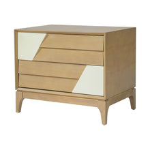 Load image into Gallery viewer, Japandi 2 Drawer Nightstand With Geometric Design