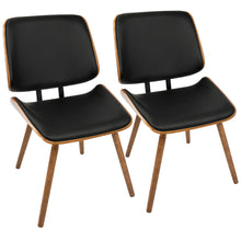 Load image into Gallery viewer, Lombardi - Mid-Century Modern Dining / Chair (Set of 2) - Walnut / Black
