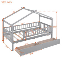 Load image into Gallery viewer, House Bed With 2 Drawers