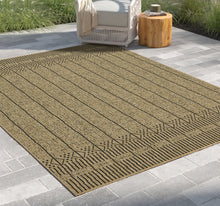 Load image into Gallery viewer, Earth - 7'10" X 10'3" Polypropylene, Indoor, Outdoor Area Rug - Jute / Black