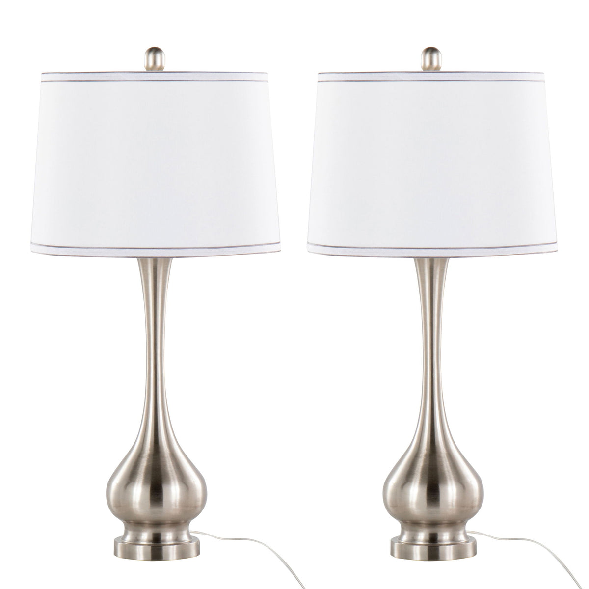 Cairo - Contemporary Table Lamp (Set of 2) - Brushed Nickel