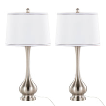 Load image into Gallery viewer, Cairo - Contemporary Table Lamp (Set of 2) - Nickel / White / Silver Trim