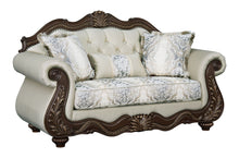 Load image into Gallery viewer, Pierce - Loveseat With 3 Pillows - Beige / Cherry