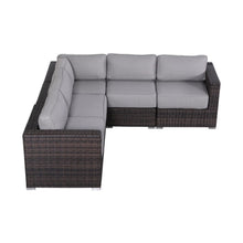 Load image into Gallery viewer, Luxurious Wicker Patio Sectional With Weather Resistant Sunbrella Cushions