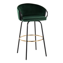 Load image into Gallery viewer, Claire - Contemporary / Glam Barstool With Footrest (Set of 2)