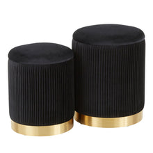 Load image into Gallery viewer, Marla - Contemporary Nesting Pleated Ottoman Set