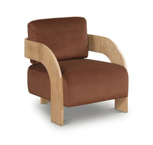 Load image into Gallery viewer, Cedra - Velvet Performance Fabric Upholstered Accent Chair - Cognac