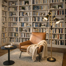 Load image into Gallery viewer, Axis - Floor Lamp With 4 Way Switch Double Spots With Base - Black / Gold