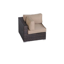 Load image into Gallery viewer, Outdoor 33" Wide Corner Wedge With Cushions - Beige / Brown