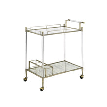 Load image into Gallery viewer, Cirro - Antique Mirror Wire Brass Serving Cart - Antique Brass / White