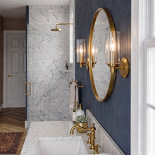 Load image into Gallery viewer, Jardin - Single Light Wall Sconce With Clear Ribbed Satin - Clear / Gold