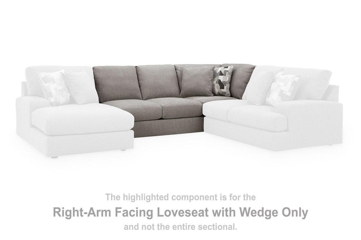 Lindon - RAF Armless Loveseat With Wedge - Smoke