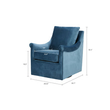 Load image into Gallery viewer, Swivel Chair With Curved Arms And Straight Back - Blue