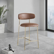 Load image into Gallery viewer, Lupita - Counter Stool With Brushed Gold Frame (Set of 2)