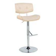 Load image into Gallery viewer, Lombardi - Contemporary Adjustable Barstool With Swivel With Straight T Footrest (Set of 2)