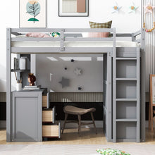 Load image into Gallery viewer, Loft Bed With Drawers, Desk, And Wardrobe