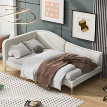 Load image into Gallery viewer, Upholstered Daybed With Headboard And Armrest, Support Legs