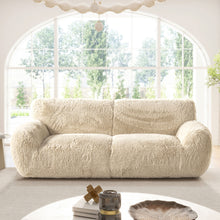 Load image into Gallery viewer, Summit - Faux Sheepskin Overstuffed Sofa - Cream Beige