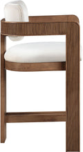 Load image into Gallery viewer, Sacha - Velvet Stool With Brown Base