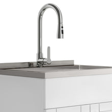 Load image into Gallery viewer, Shaker - Modern Wide, Laundry Cabinet With Faucet And Stainless Steel Sink