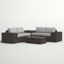 Load image into Gallery viewer, Modern Patio Rattan Sectional Set With Cushions