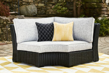 Load image into Gallery viewer, Beachcroft - Curved Corner Chair With Cushion - Black / Light Gray