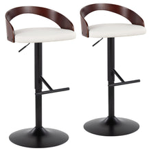 Load image into Gallery viewer, Grotto - Contemporary Adjustable Barstool With Swivel & Straight T Footrest (Set of 2)