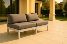 Load image into Gallery viewer, Nizuc - Outdoor Patio 2 Seat Armless Modular Sofa With White Frame