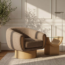 Load image into Gallery viewer, Avella - Interwoven Fabric Swivel Accent Chair - Light Brown Base