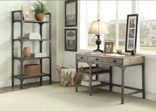 Load image into Gallery viewer, Gorden - Weathered Antique Metal Writing Desk - Oak
