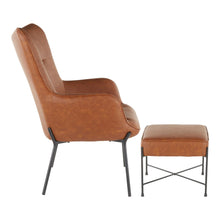 Load image into Gallery viewer, Izzy - Industrial Lounge Chair & Ottoman Set