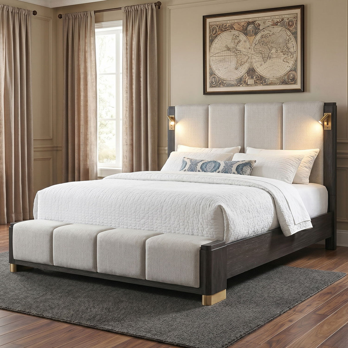 Clifton - Queen Bed Made With Upholstered Headboard And Footboard - Espresso